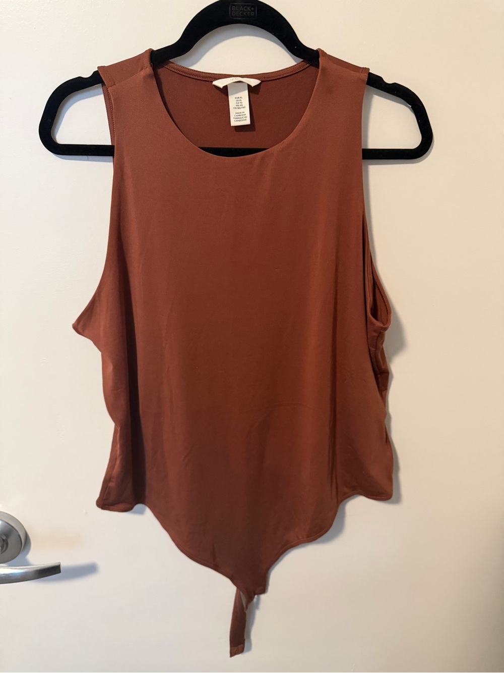 H&M rust/brown scoop higher neck bodysuit